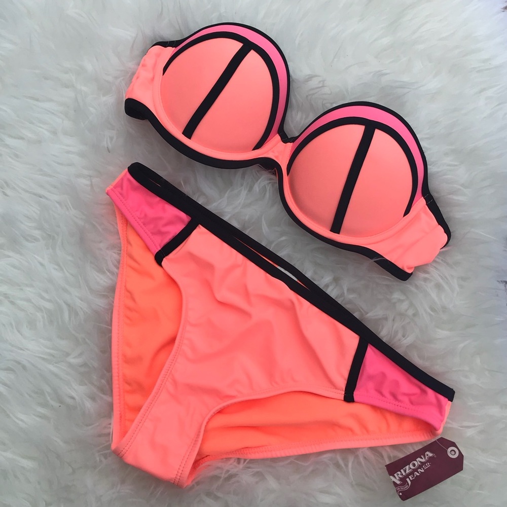 Arizona Jeans Neon Orange and Pink Bikini